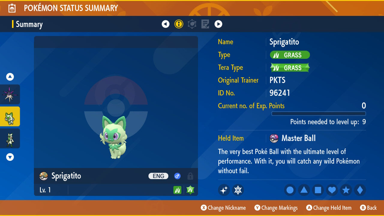 SHINY 6IV SPRIGATITO / Pokémon Scarlet and Violet / 6IV Pokemon / Shiny Pokemon / Competitive / Fast / Pokerus / Rare Pokemon