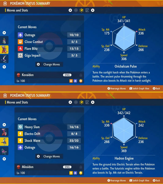 Shiny 6IV KORAIDON and MIRAIDON Bundle Pack GameStop Exclusive Paldea 250926 2025 EV Trained | Scarlet & Violet Pokémon | Battle Ready