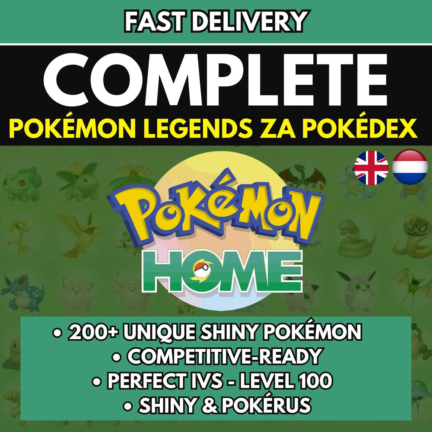 HOME TRANSFER Pokemon Legends Z-A Complete Pokédex (200+ Pokémon) / Shiny & Non-Shiny Bundle / Pokémon HOME Instant Delivery