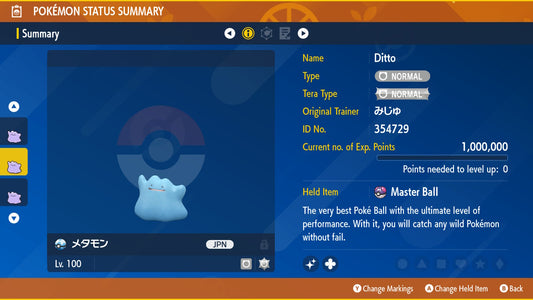 SHINY 6IV DITTO Timid Japanese Masuda Pokémon / Shiny Breeding Ditto / Pokémon SV / 6IV Pokémon / Masuda Method Competitive