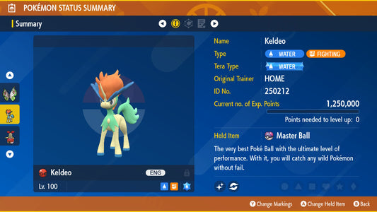 Shiny 6IV Keldeo HOME Event EV Trained | Scarlet & Violet Pokémon | Battle Ready | Free Bonus Shiny | 50% Off Now