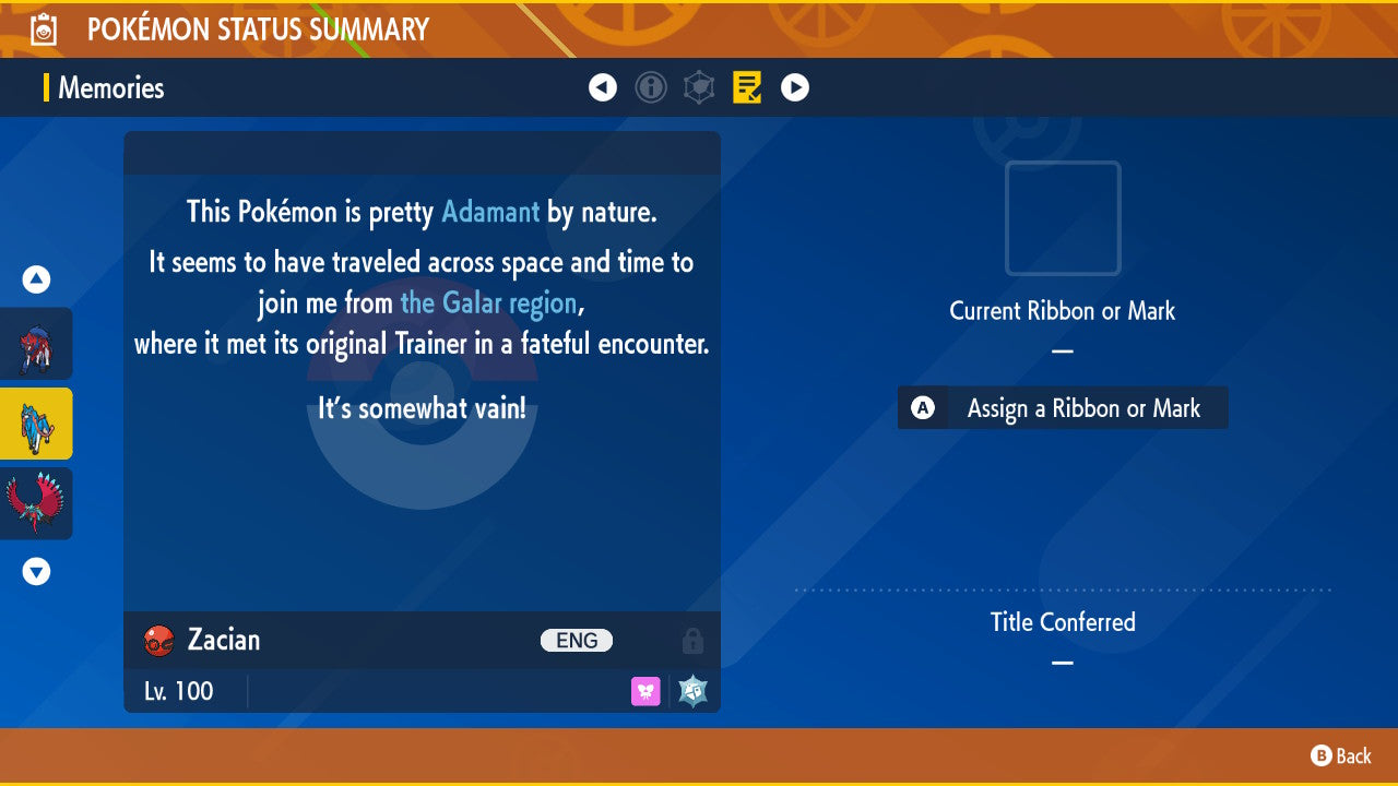 Shiny 6iv ZACIAN CROWNED SWORD / Pokémon Scarlet and Violet / 6IV Pokemon / Shiny Pokemon / Competitive / Pokerus / Rare Pokemon