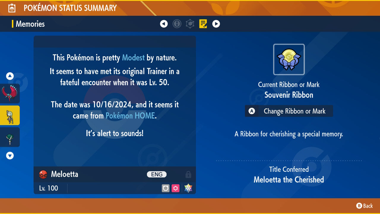 Shiny 6iv MELOETTA HOME / Pokémon Scarlet and Violet / 6IV Pokemon / Shiny Pokemon / Competitive / Pokerus / Rare Pokemon