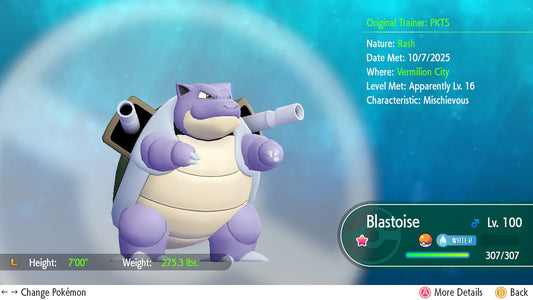 SHINY 6IV Blastoise EV Trained | Pokémon Let’s Go Pikachu & Eevee | Battle Ready Competitive | Free Bonus Shiny | 50% Off Now