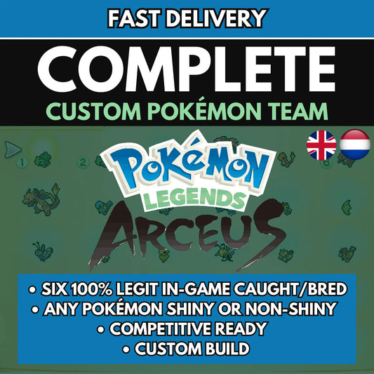 6IV CUSTOM POKÉMON Team / Pokémon Legends Arceus / Choose Pokemon, Shiny, Level, EV's, Nature, Gender, Moves / Battle Ready + EVs