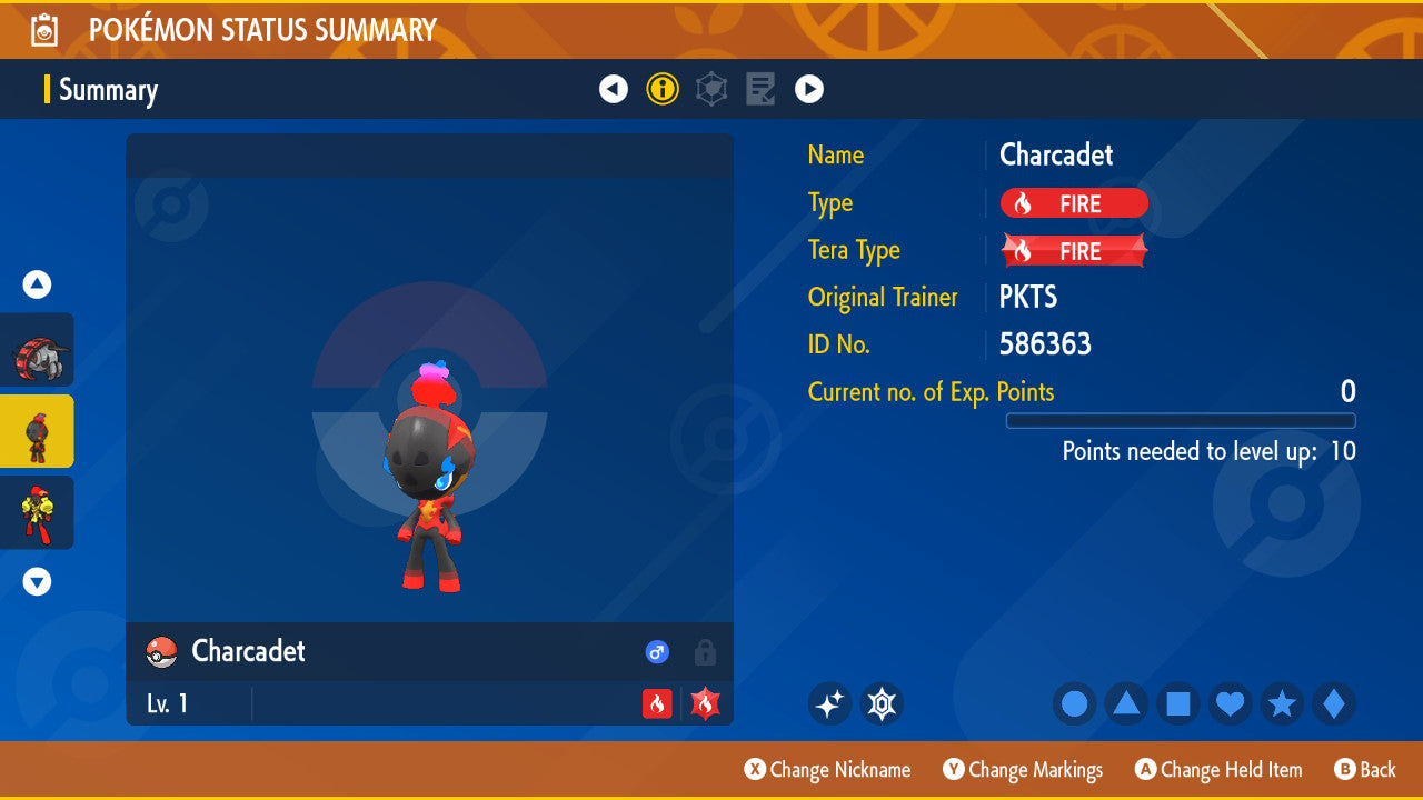 SHINY 6IV CHARCADET / Pokémon Scarlet and Violet / 6IV Pokemon / Shiny Pokemon / Competitive / Fast Trade / Pokerus / Rare Pokemon