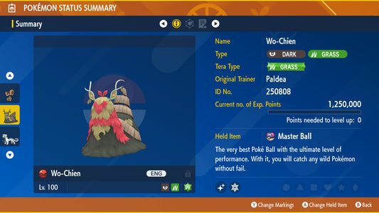 Shiny 6IV WO-CHIEN Paldea Event EV Trained | Scarlet & Violet Pokémon | Battle Ready Competitive | Free Bonus Shiny | 50% Off Now