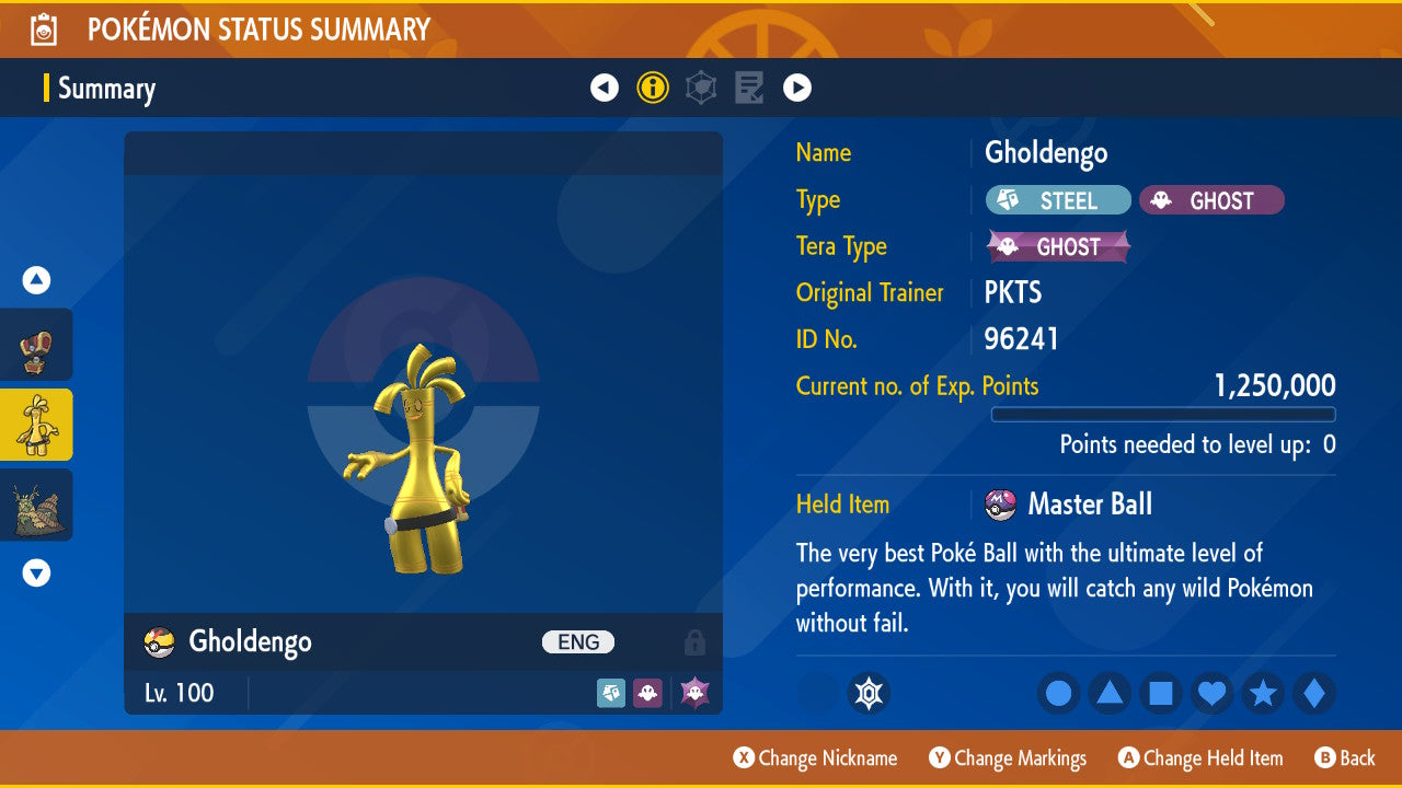 Non-SHINY 6IV GHOLDENGO Ev Trained | Scarlet & Violet Pokémon | Battle Ready Competitive | Free Bonus Shiny | 50% Off Now