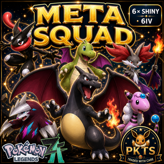 Shiny Battle Team Pokemon Legends ZA, Charizard Greninja Dragonite 6IV, 6x Competitive Battle Ready Bundle, Pokemon Trade