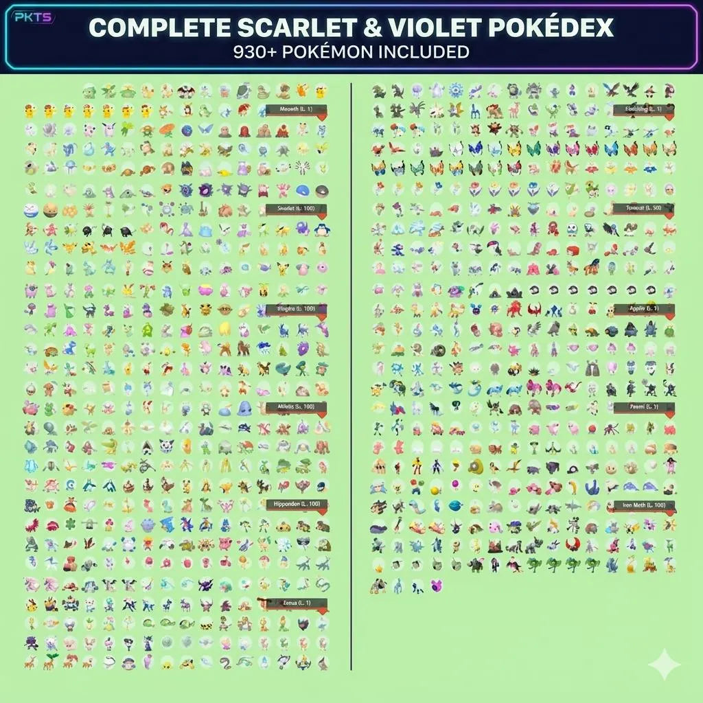 Complete Scarlet Violet Pokedex 930 Pokémon Shiny Living Dex Pokémon HOME Custom OT