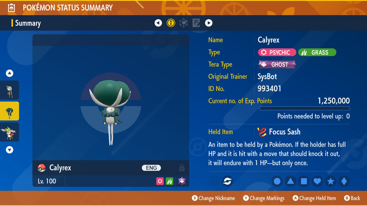 Non-SHINY 6IV CALYREX / Pokémon Scarlet and Violet / 6IV Pokemon / Shiny Pokemon / Competitive / Fast / Pokerus / Rare Pokemon