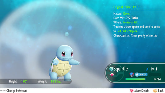 SHINY 6IV Squirtle EV Trained | Pokémon Let’s Go Pikachu & Eevee | Battle Ready Competitive | Free Bonus Shiny | 50% Off Now