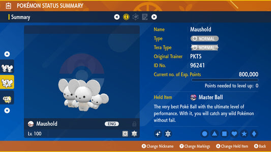 SHINY 6IV MAUSHOLD / Pokémon Scarlet and Violet / 6IV Pokemon / Shiny Pokemon / Competitive / Fast Trade / Pokerus / Rare Pokemon