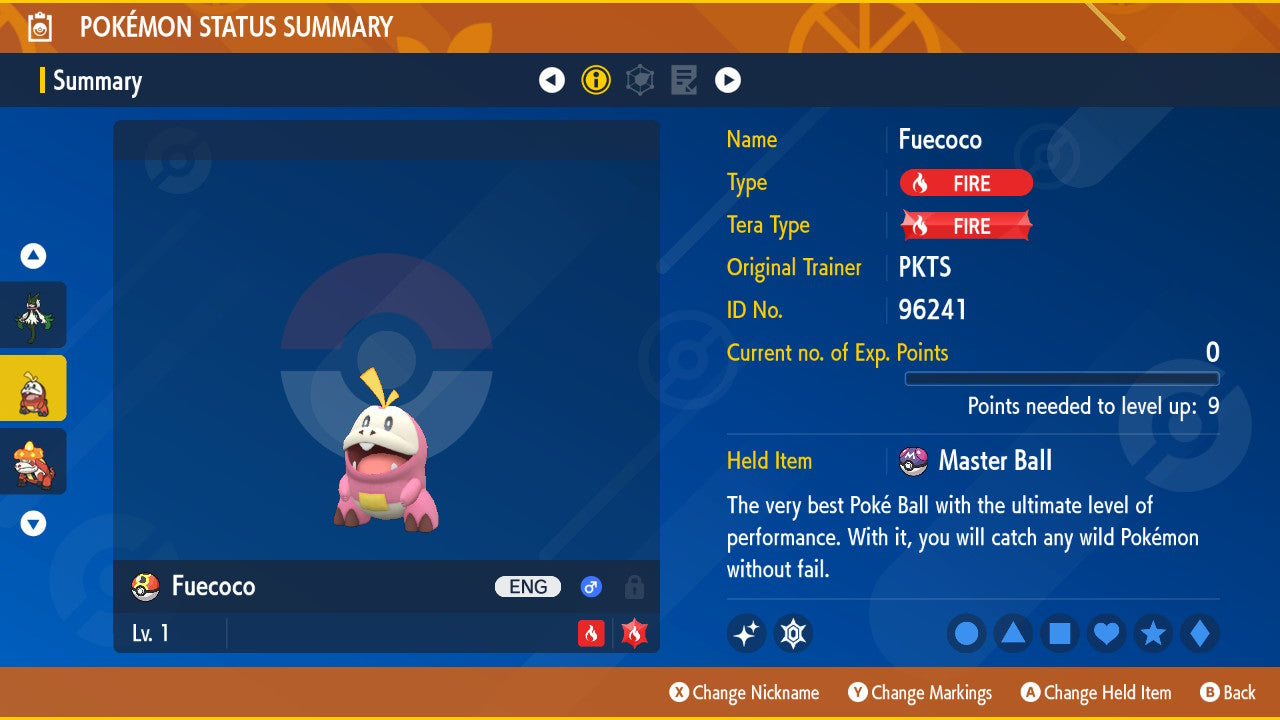 SHINY 6IV FUECOCO / Pokémon Scarlet and Violet / 6IV Pokemon / Shiny Pokemon / Competitive / Fast / Pokerus / Rare Pokemon