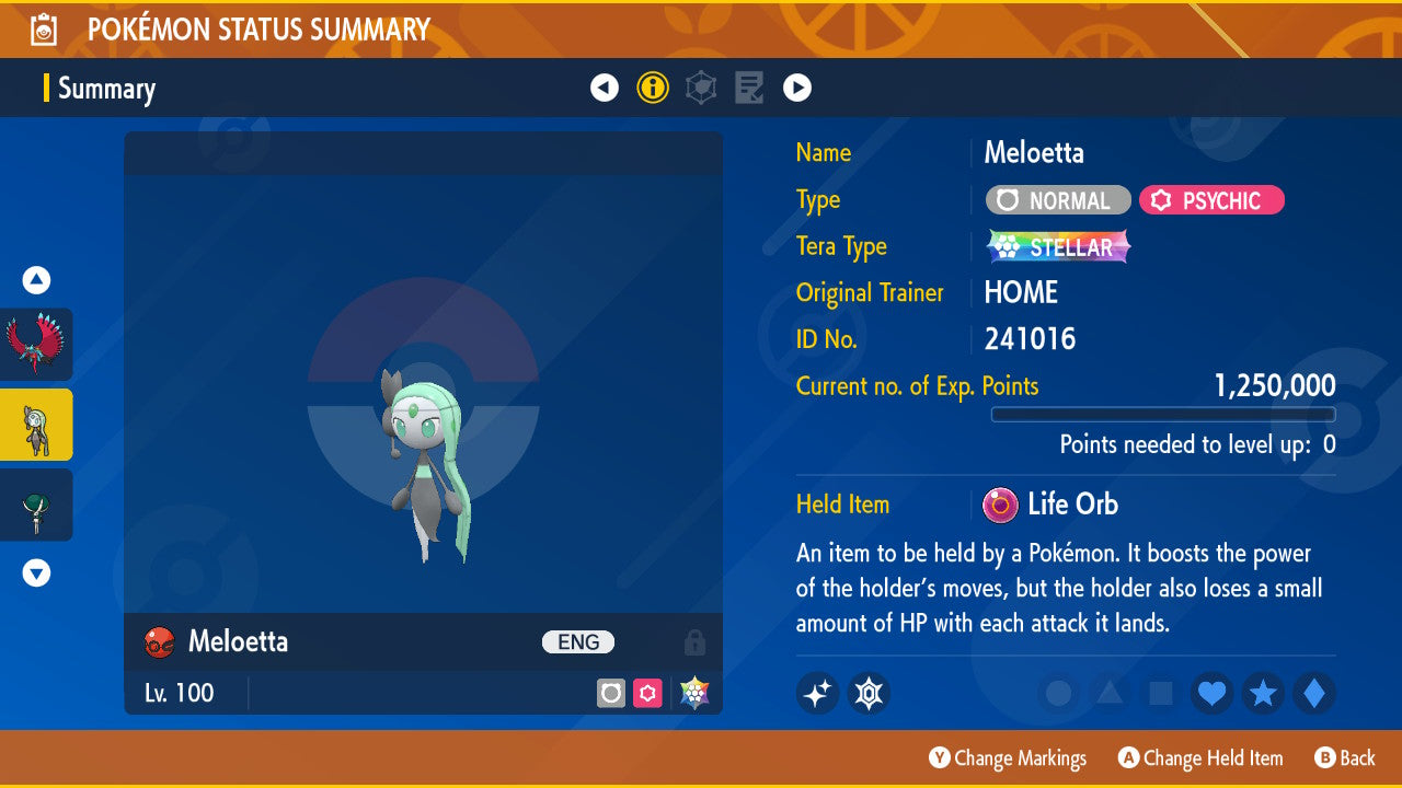 Shiny 6iv MELOETTA HOME / Pokémon Scarlet and Violet / 6IV Pokemon / Shiny Pokemon / Competitive / Pokerus / Rare Pokemon