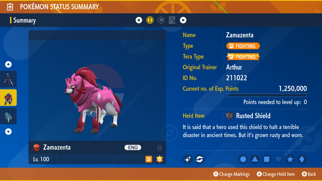 Shiny 6iv ZAMAZENTA CROWNED SHIELD / Pokémon Scarlet and Violet / 6IV Pokemon / Shiny Pokemon / Competitive / Pokerus / Rare Pokemon