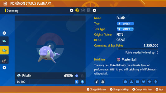 SHINY 6IV PALAFIN EV Trained | Scarlet & Violet Pokémon | Battle Ready Competitive | Free Bonus Shiny | 50% Off Now