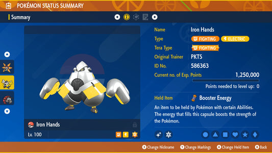 SHINY 6iv IRON HANDS / Pokémon Scarlet and Violet / 6IV Pokemon / Shiny Pokemon / Competitive / Fast Trade / Pokerus / Rare Pokemon