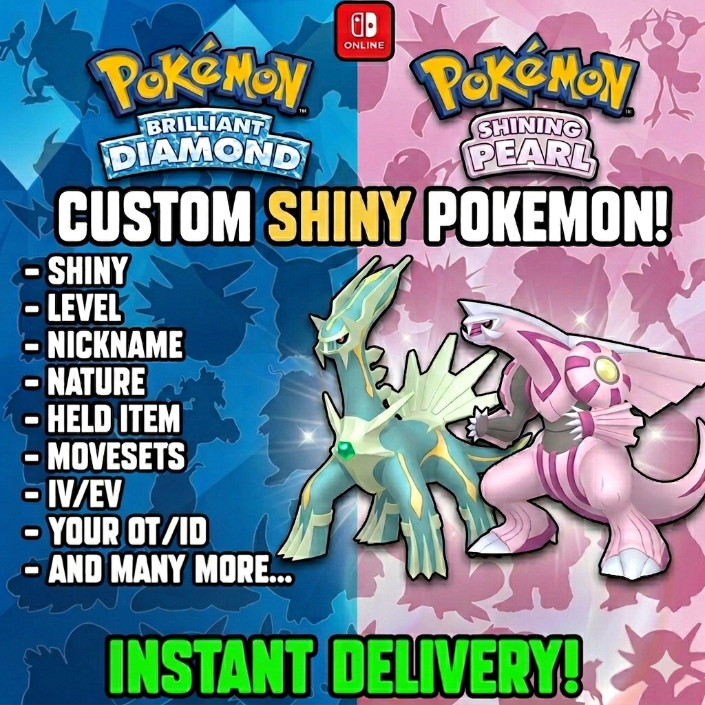 Pokemon Brilliant Diamond & Shining Pearl – Custom 6IV Shiny Pokémon – Any Species + Fast Delivery - Instant Delivery Trade