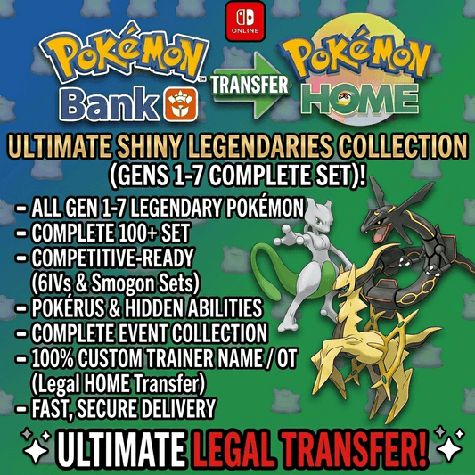 Pokemon HOME 6IV SHINY LEGENDARIES / Pokemon Scarlet Violet / Pokemon Sword Shield / Pokemon Lets Go / Pokemon BdSp / Pokemon Legends Arceus - Instant Delivery Trade