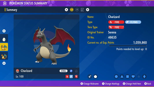 SHINY 6IV CHARIZARD EV Trained | Scarlet & Violet Pokémon | Battle Ready Competitive | Free Bonus Shiny |