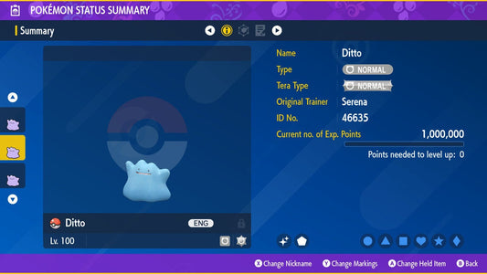 SHINY 6IV DITTO English Pokemon / Pokémon Scarlet and Violet / 6IV Pokemon / Shiny Pokemon / Breeding Ditto / EV Trained / Free Shiny
