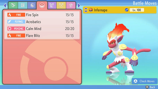 SHINY 6IV INFERNAPE / Pokémon Brilliant Diamond and Shining Pearl / 6IV Pokemon / Shiny Pokemon / Competitive Battle Ready + EVs Free Shiny