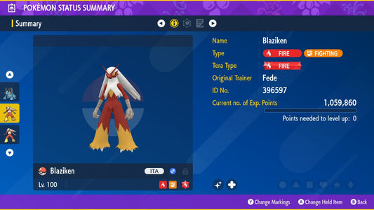 SHINY 6IV BLAZIKEN / Pokémon Scarlet and Violet / 6IV Pokemon / Shiny Pokemon / Competitive /  Free Shiny / Fast Trade / Pokerus /