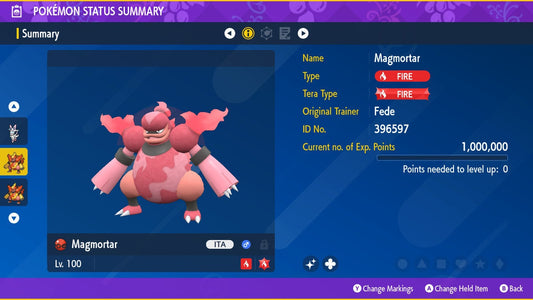 SHINY 6IV MAGMORTAR / Pokémon Scarlet and Violet / 6IV Pokemon / Shiny Pokemon / Competitive /  Free Shiny / Fast Trade / Pokerus /