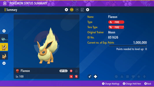SHINY 6IV FLAREON EV Trained | Scarlet & Violet Pokémon | Battle Ready Competitive | Free Bonus Shiny |