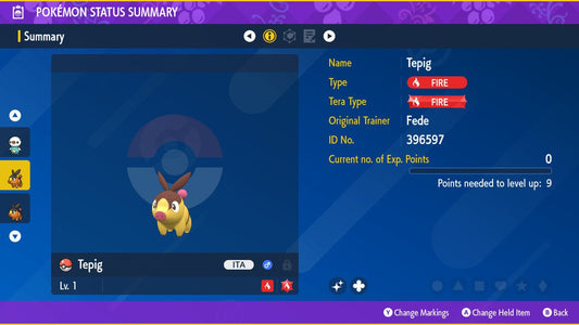 SHINY 6IV TEPIG / Pokémon Scarlet and Violet / 6IV Pokemon / Shiny Pokemon / Competitive /  Free Shiny / Fast Trade / Pokerus /