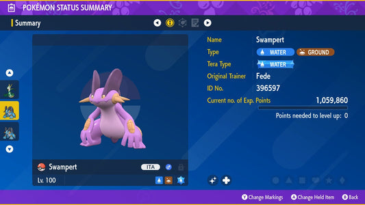 SHINY 6IV SWAMPERT / Pokémon Scarlet and Violet / 6IV Pokemon / Shiny Pokemon / Competitive /  Free Shiny / Fast Trade / Pokerus /