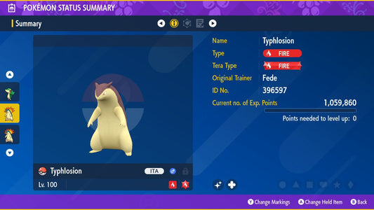 SHINY 6IV TYPHLOSION / Pokémon Scarlet and Violet / 6IV Pokemon / Shiny Pokemon / Competitive /  Free Shiny / Fast Trade / Pokerus /