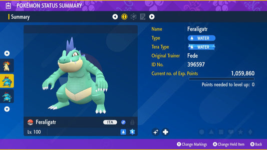 SHINY 6IV FERALIGATR / Pokémon Scarlet and Violet / 6IV Pokemon / Shiny Pokemon / Competitive /  Free Shiny / Fast Trade / Pokerus /