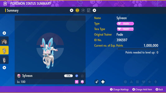 SHINY 6IV SYLVEON EV Trained | Scarlet & Violet Pokémon | Battle Ready Competitive | Free Bonus Shiny |