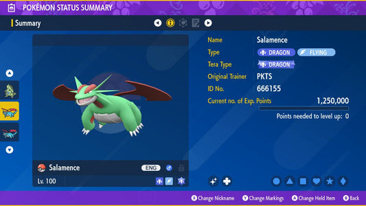SHINY 6IV SALAMENCE EV Trained | Scarlet & Violet Pokémon | Battle Ready Competitive | Free Bonus Shiny |