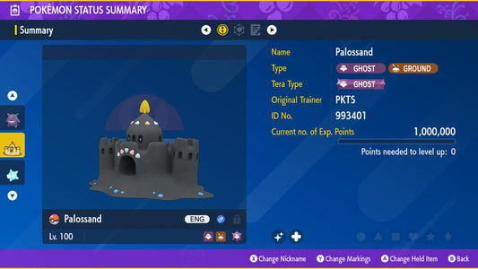 SHINY 6IV PALOSSAND EV Trained | Scarlet & Violet Pokémon | Battle Ready Competitive | Free Bonus Shiny |