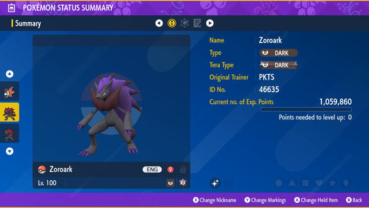 SHINY 6IV ZOROARK EV Trained | Scarlet & Violet Pokémon | Battle Ready Competitive | Free Bonus Shiny |