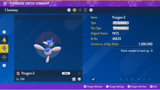 SHINY 6IV PORYGON-Z / Pokémon Scarlet and Violet / 6IV Pokemon / Shiny Pokemon / Competitive /  Free Shiny / Fast Trade / Pokerus /