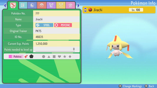SHINY 6IV JIRACHI / Pokémon Brilliant Diamond Shining Pearl / Mythical Pokemon / Shiny Pokemon / Competitive Battle Ready EVs / Free Shiny
