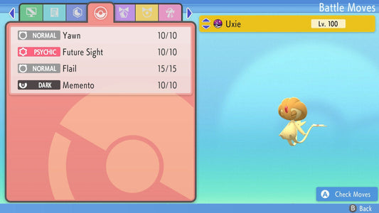 SHINY 6IV UXIE / Pokémon Brilliant Diamond Shining Pearl / 6IV Pokemon / Shiny Pokemon / Competitive Battle Ready EVs / Free Shiny