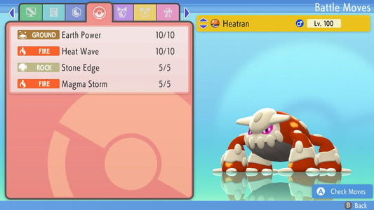 SHINY 6IV HEATRAN / Pokémon Brilliant Diamond Shining Pearl / 6IV Pokemon / Shiny Pokemon / Competitive Battle Ready EVs / Free Shiny