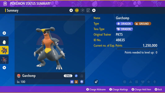 SHINY 6IV GARCHOMP EV Trained | Scarlet & Violet Pokémon | Battle Ready Competitive | Free Bonus Shiny |