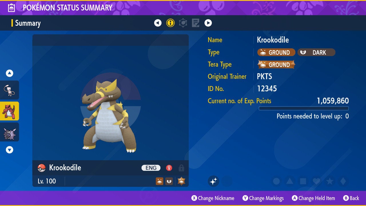 SHINY 6IV KROOKODILE EV Trained | Scarlet & Violet Pokémon | Battle Ready Competitive | Free Bonus Shiny |