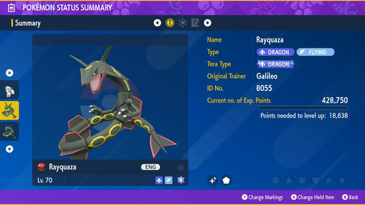 GALILEO RAYQUAZA EVENT 6IV / Pokémon Scarlet and Violet / 6IV Pokemon / Event Pokemon / Competitive Battle Ready + EVs / Free Shiny