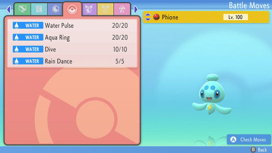 SHINY 6IV PHIONE / Pokémon Brilliant Diamond Shining Pearl / Mythical Pokemon / Shiny Pokemon / Competitive Battle Ready + EVs / Free Shiny