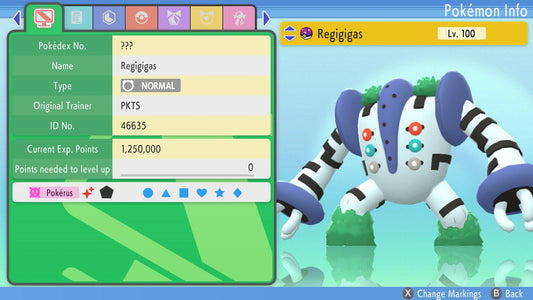 SHINY 6IV REGIGIGAS / Pokémon Brilliant Diamond Shining Pearl / 6IV Pokemon / Shiny Pokemon / Competitive Battle Ready EVs / Free Shiny