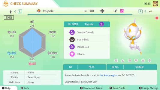Pokemon HOME 6IV Shiny POIPOLE | Pokémon Home Trade | Scarlet Violet, Sword Shield, BdSp, Legends Arceus, Lets Go | Bonus Shiny Gift