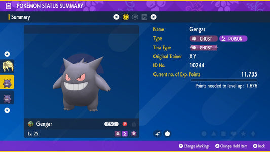 SHINY GENGAR EVENT 6IV / Pokémon Scarlet and Violet / 6IV Pokemon / Event Pokemon / Competitive Battle Ready + EVs / Free Shiny Rare Pokemon