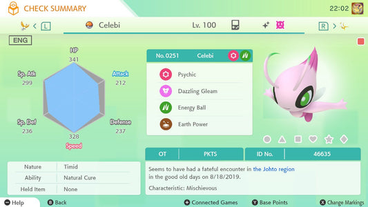Pokemon HOME 6IV Shiny CELEBI | Pokémon Home Trade | Scarlet Violet, Sword Shield, BdSp, Legends Arceus, Lets Go | Bonus Shiny Gift